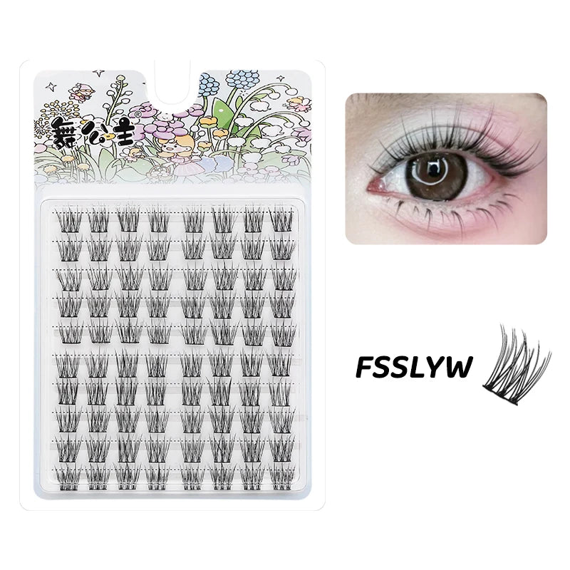 DINGSEN 10 rows Individual Eyelashes Wholesale 10-12mm Cluster Lashes Natural Anime False Kake Eyelashes Extension Makeup