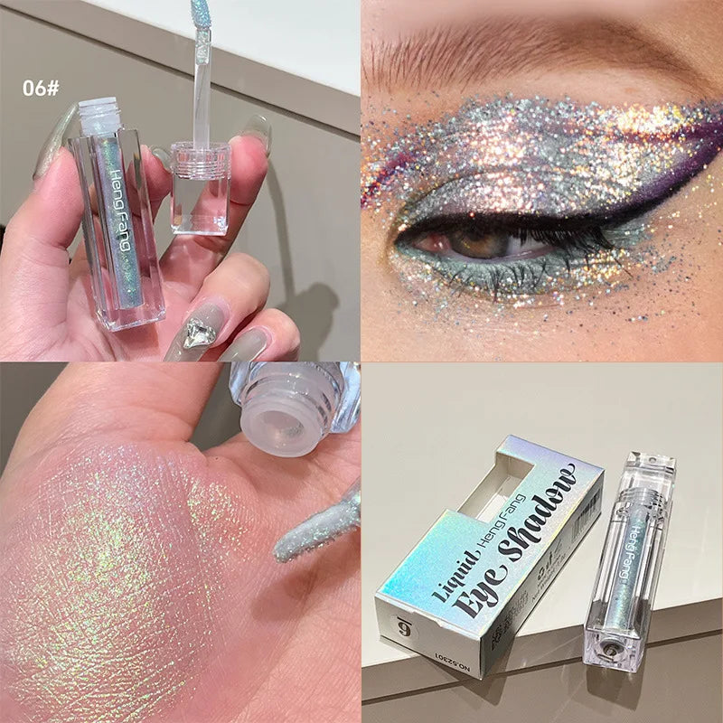 Chameleon Liquid Eyeshadow Eyeliner Sparkling Liquid Eye Shadow Metallic Shining Eye Shadow Liner Makeup Green Purple Silvery