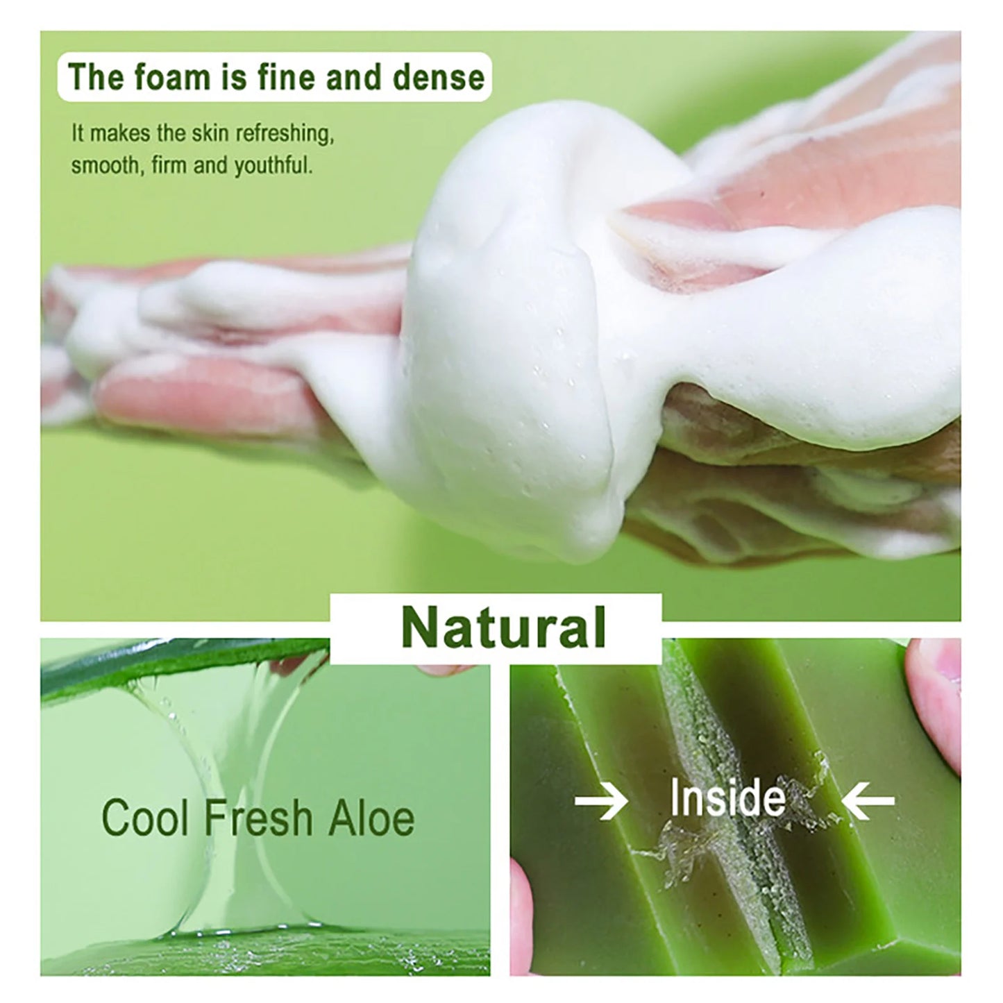 Aloe Vera Soap Bar With All Natural Ingredients, Remove Acne, Dark Spots, Brightening, Oil Control, Clean Skin, Exfoliation