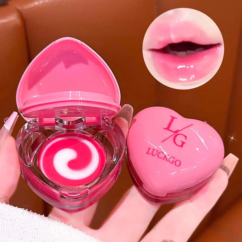 Luckgo Heart Dual Color Lip Mask: Creates Pink-Toned Lips and Provides Moisturizing Hydration, as Well as Lip Care and Wrinkle Improvement Effects. A Must-Have for the Winter Season with a Girlish Touch, and Also Suitable as