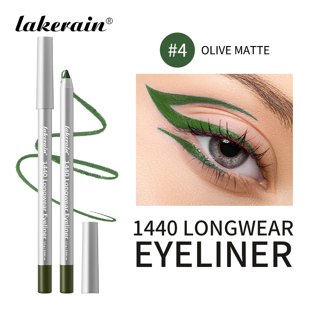 Lakerain Longwear Eyeliner 24h Long-lasting Wear Waterproof Smudge-proof Smooth Precise Application Smokey Eyeliner 12 Color