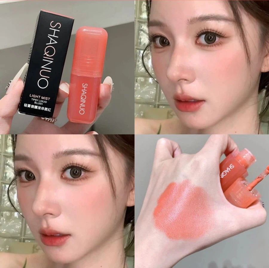 Monochrome Liquid Blusher Waterproof Moisturizing Highlight Beauty Purple Lip Cheek Dual-use Matte Natural Rouge Face Makeup
