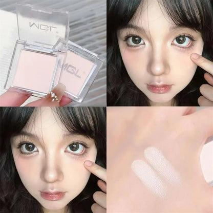 Matte Highlighter Powder in White-Natural 3D Brightening Eyeshadow Long-Lasting Eye Makeup Palette Brighten Face High Gloss