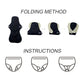4 Pack Women's Eco-Friendly Bamboo Reusable Sanitary Pads Black Cloth Washable Period Pads Sanitary Napkins
