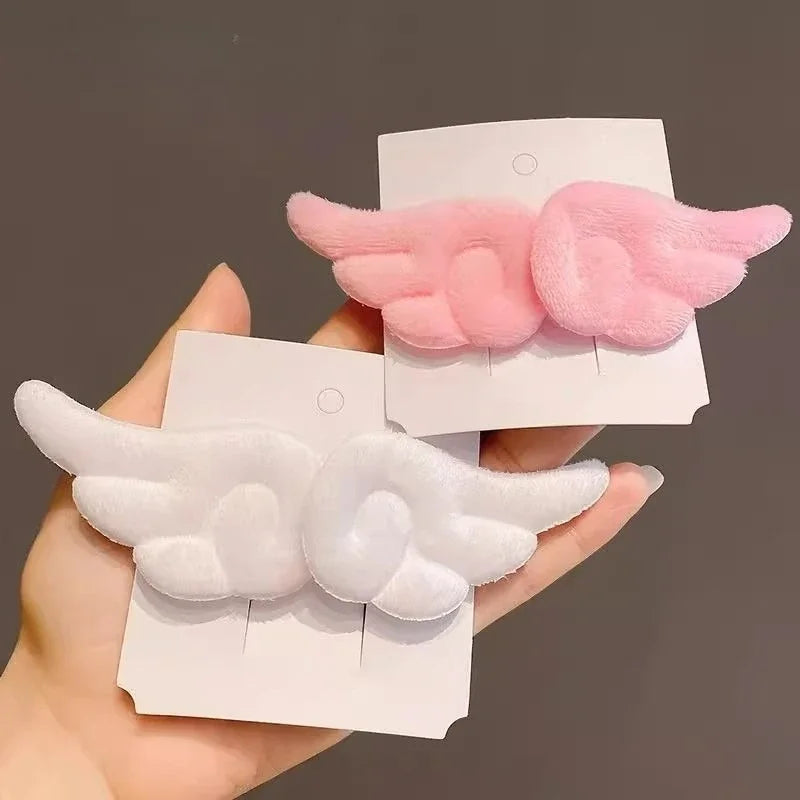 Y2K Sweet Cute Angel Wing Plush Hairpins Korean Girls Hair Clip Accessories Barrettes Hair Clips Headdress Headwear Ornaments