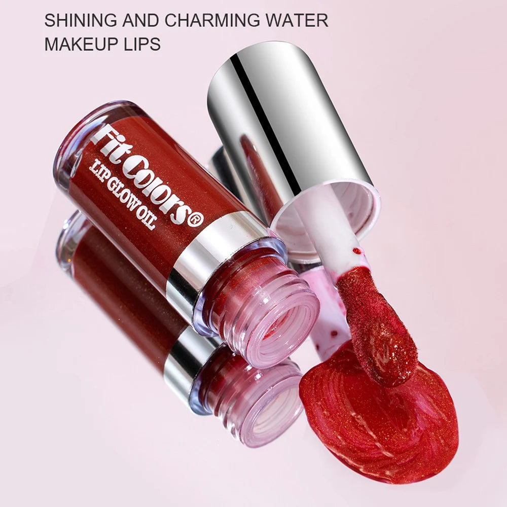 Crystal Jelly Lip Gloss Moisturizing Oil Shiny Red Brown Lip Oil Shimmer Moisturizing Women's Lip Gloss Makeup Gloss Cosmetics