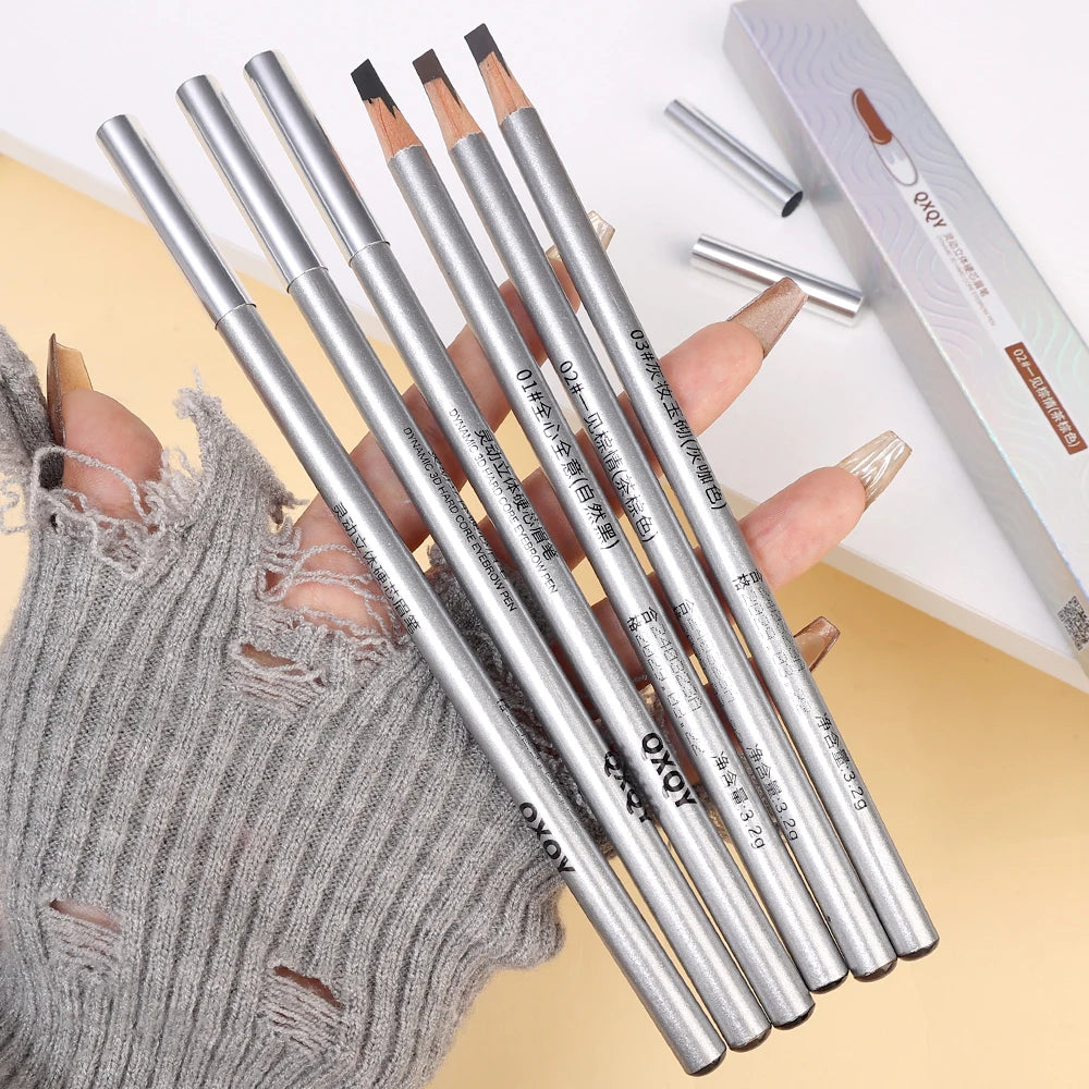 Microblading Eyebrow Pencil Waterproof Sweatproof Long-lasting Wild Eye Brow Tattoo Tinted Makeup Wood Brow Enhancers Cosmetics