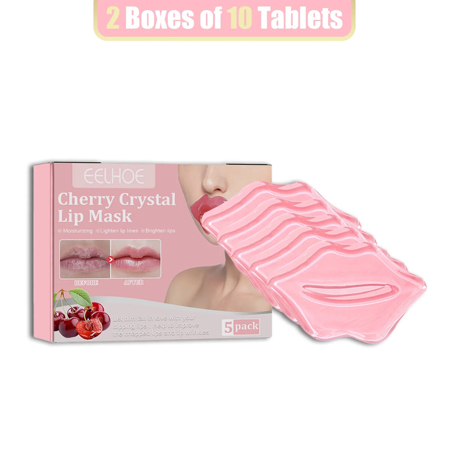 EELHOE Collagen Cherry Lip Mask Nourishing Repair Lips Plumper Lighten Lines Firming Moisturizing Anti-dryness Labial Gel Patch