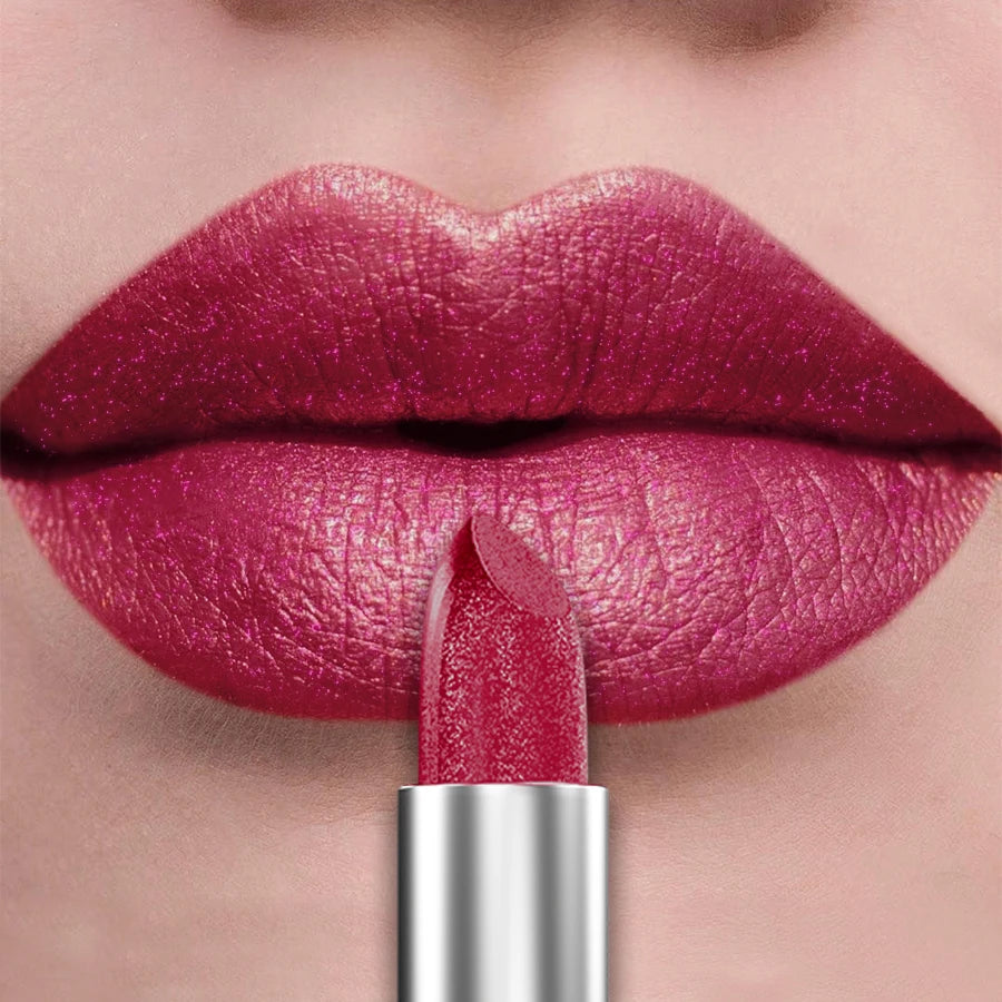 21Colors Bold & Intense Glitter Shiny Metallic Lipstick Pearlescent Lip Tint,Long Lasting Lip Senior Matte Lip Makeup Gifts for