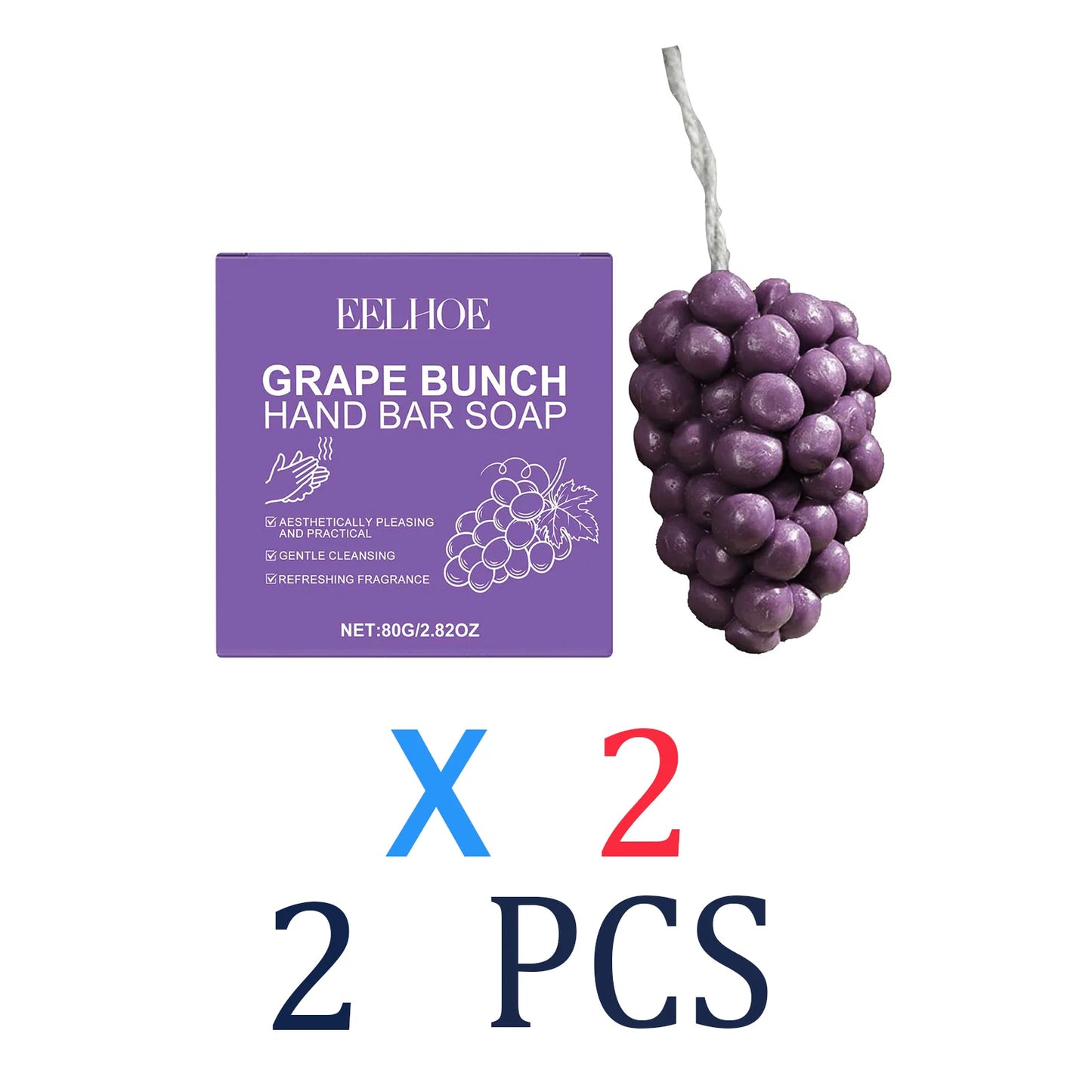 Grape Bunch Shaped Soap Bar - Natural Handmade Soap with Fresh Fruity Scent Gentle Cleansing for Soft Skin Cute Fruit Soap
