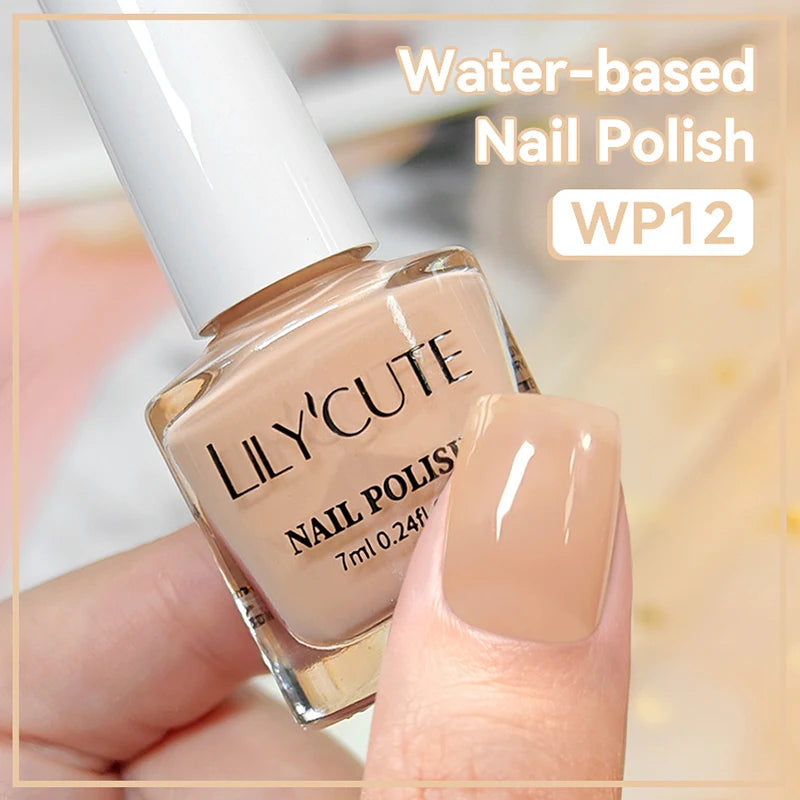 LILYCUTE 7ml Water-Based Nail Polish 40 Colors Long Lasting Quick Drying No Need of Lamp to Cure Nail Supplies For Nail Manicure