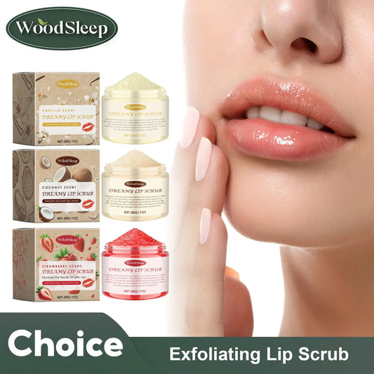 Lip Scrub Exfoliating Moisturizing Lip Gloss Bleach Lighten Lip Line Remove Dead Skin Anti Crack Strawberry Lip Nourishing Care