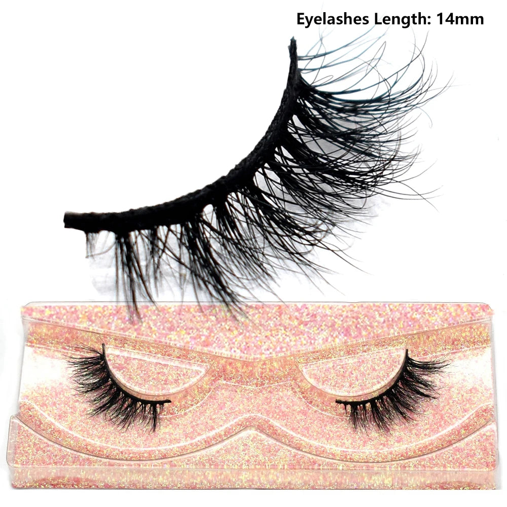 Half Eye Lashes Natural 3D Mink Short False Eyelashes Fluffy Wispy Cross Strip Fake Lashes Soft Half Eyelashes Extension Makeup