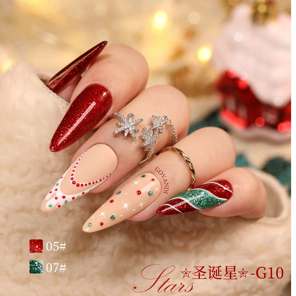 High Quality Christmas Gift Winter Red Nail Gel Set With Nail Polish Color Card UV Gel Kit For Professional Manicure Nail Salon