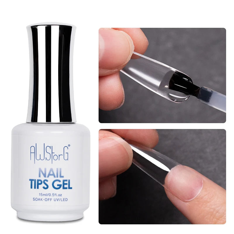 AWStorG 15ml 8 In 1 Reinforcement Gel Nail Gel Multifunctional Clear Gel Nail Polish Nail Strengthener Gel Nail Extension Hard