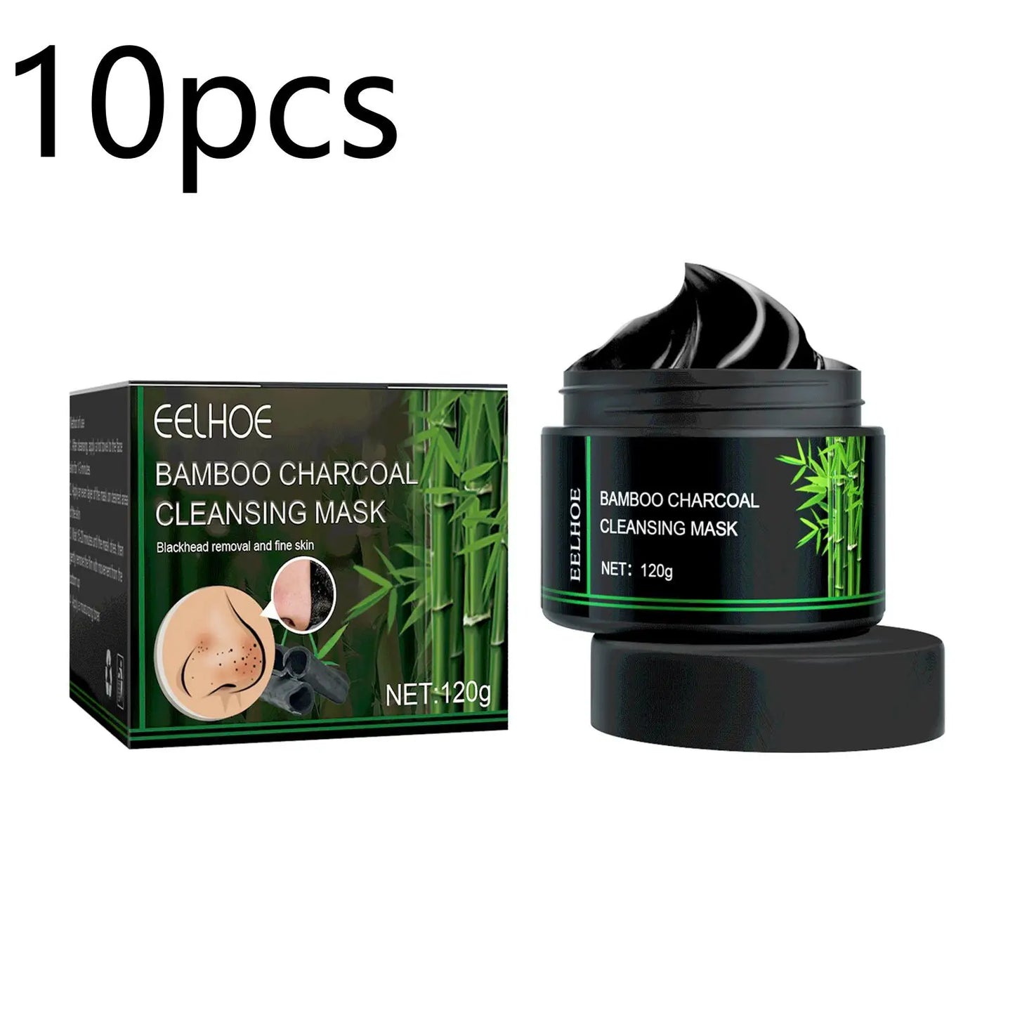 Bamboo Charcoal Cleansing Mask Blackhead Acne Mud Mask Skin Care Removal Shrink Pores Exfoliating Smooth Face Skin Oil Control