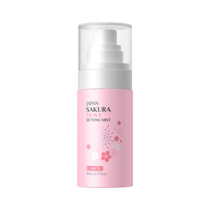 Long Lasting Makeup Setting Spray Sakura Face Mist Oil Control Waterproof Moisturizing Quick Fixer Non Sticky Dewy Finisher