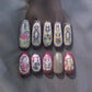 1piece 5D glass fragment nail sticker high quality stained glass window grille design glitter art decoration design nail sticker
