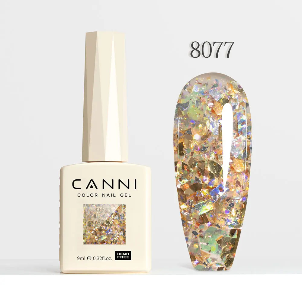 CANNI Gel Nail Polish Glitter Diamond Sparkle Color Collection Gorgeous Color HEMA FREE Soak Off UV LED Semi Permanent AurorGel