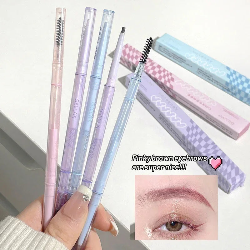Natural Makeup Double Heads Eyebrow Pencil Waterproof Long-lasting Colourful Transparent Eyebrow Pen Brow Enhancer Drawing Tool