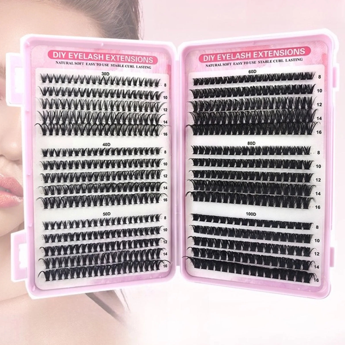 Thick & Fluffy DIY Cluster Lashes 30D/100D Mixed Density Mixed Length Individual Eyelash Extension