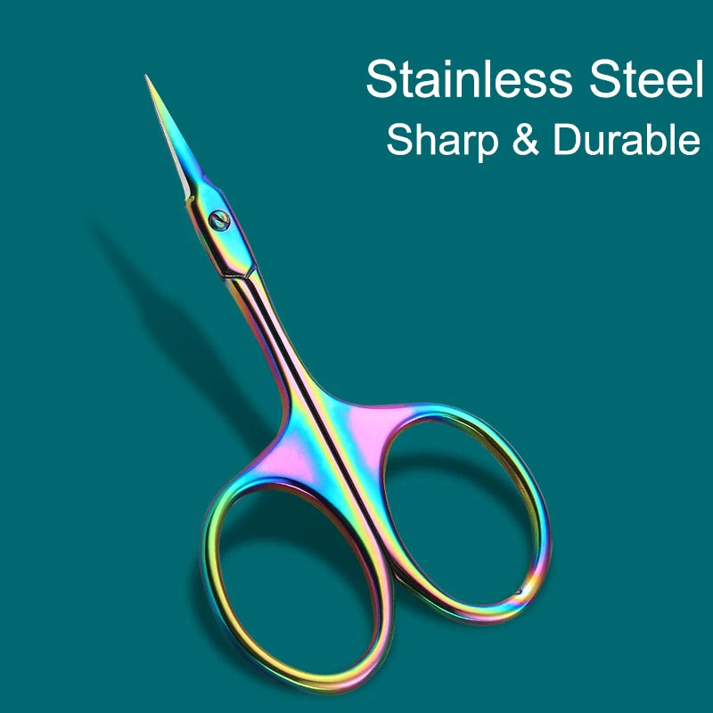 Cuticle Scissors Stainless Steel Curved Blade Scissors Trimming the Fingernails Eyelash Eyebrow Dead Skin Small Nail Scissors