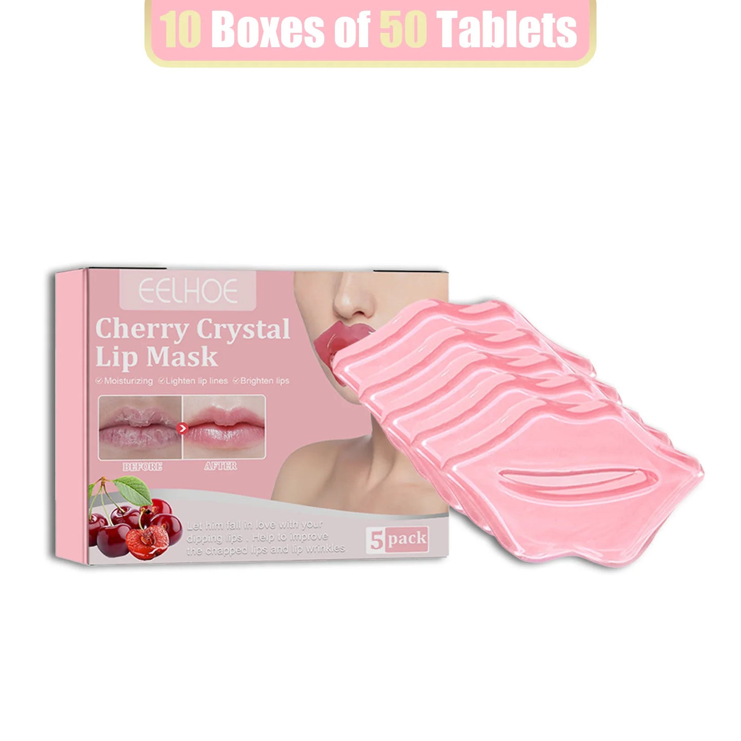 EELHOE Collagen Cherry Lip Mask Nourishing Repair Lips Plumper Lighten Lines Firming Moisturizing Anti-dryness Labial Gel Patch