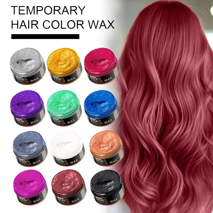 Halloween Hair Colour Wax Easy To Wash DIY Dye Hair Mud Immediate Dying for Eyebrow Beards Coloring Temporary Hair Colour Cream