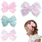 Rhinestone Bow Hair Clips Sweet Ribbon Barrette Baby Girls Sparkling Crystal Hairpins For  Children Kids Headwear Accessories