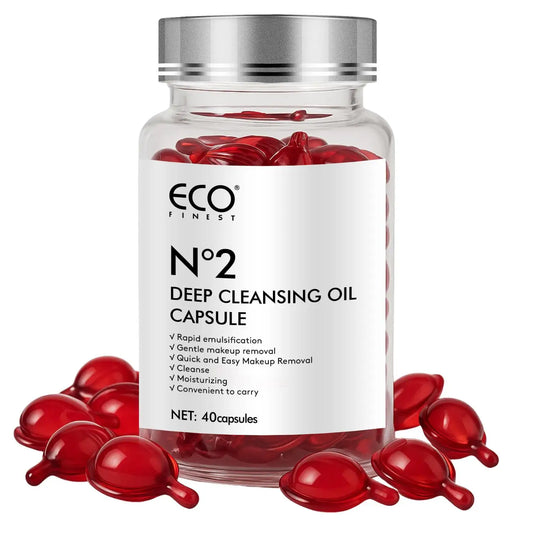 ECO Finest N°2 Deep Cleansing Oil Capsules (40pcs) - Gentle Makeup Remover, Moisturizing