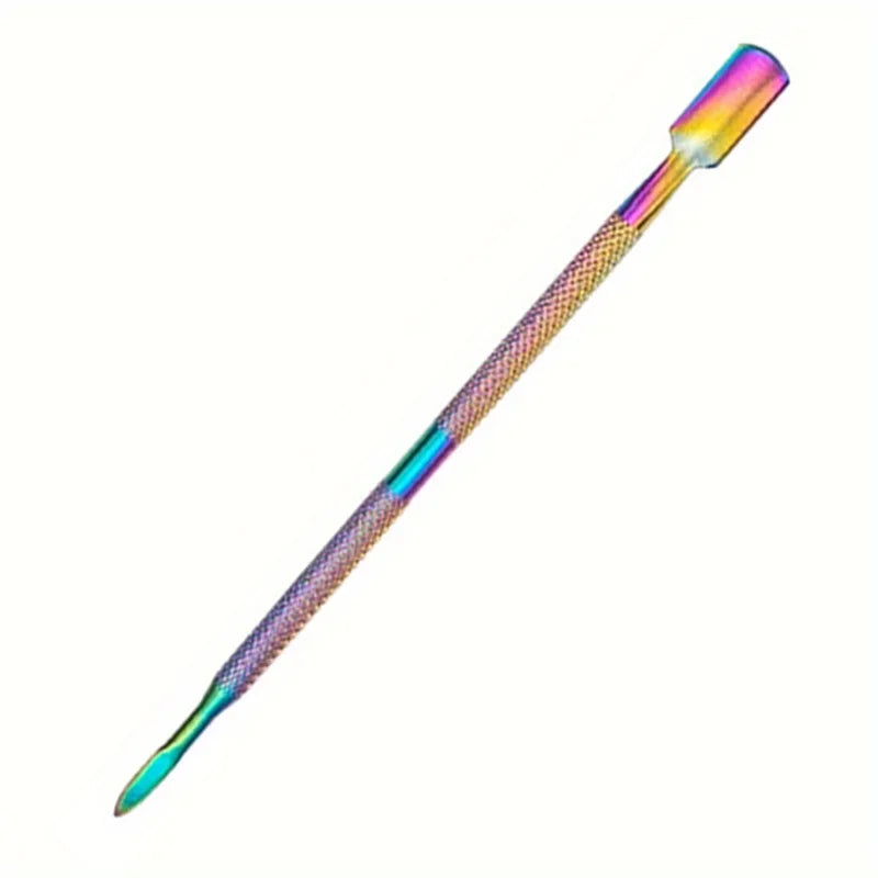 Multicolor Double-ended Stainless Steel Cuticle Pusher Dead Skin Push Remover For Pedicure Manicure Nail Art Cleaner Care Tools