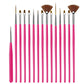 20/15pc Nails Art Brushes Set Manicure Liquid Powder Carving UV Nail Gel Polish Painting Pen Nail Acrylic Extension Builder Tool