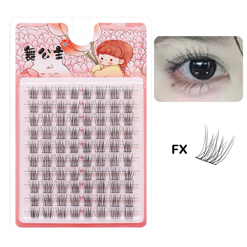 DINGSEN 10 rows Individual Eyelashes Wholesale 10-12mm Cluster Lashes Natural Anime False Kake Eyelashes Extension Makeup
