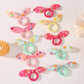 BABY BOWS 10Pcs/ Lot Kids Colorful Bow Hair Bands Ribbon Scrunchie for Kids Girls Elastic Hair Tie Head Rope Hair Accessories
