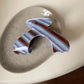 1pc Retro winter blue and brown striped hair claw, high-end niche back-of-head shark clip, minimalist elegant bun hair clip.