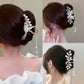 Rhinestone Tassel Hair Claw Golden Bow Flower Hair Clip Hairpin For Women Elegant Ponytail Fashion Hair Accessories