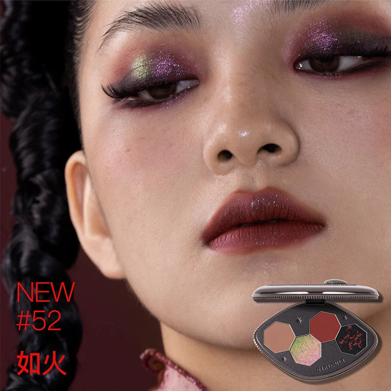 Girlcult 4 Color Eyeshadow Palette Shimmer Black Red Matte Chameleon Eye Shadow Vegan Halloween Make Up Sets Cosmetics Full Set