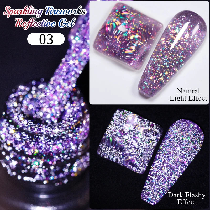 PUENTE 7.5ML Golden Gems Cat Magnetic Gel Nail Polish Pink Brown Blue Colors Golden Glitter Cat Eye Soak Off UV Nail Art Varnish