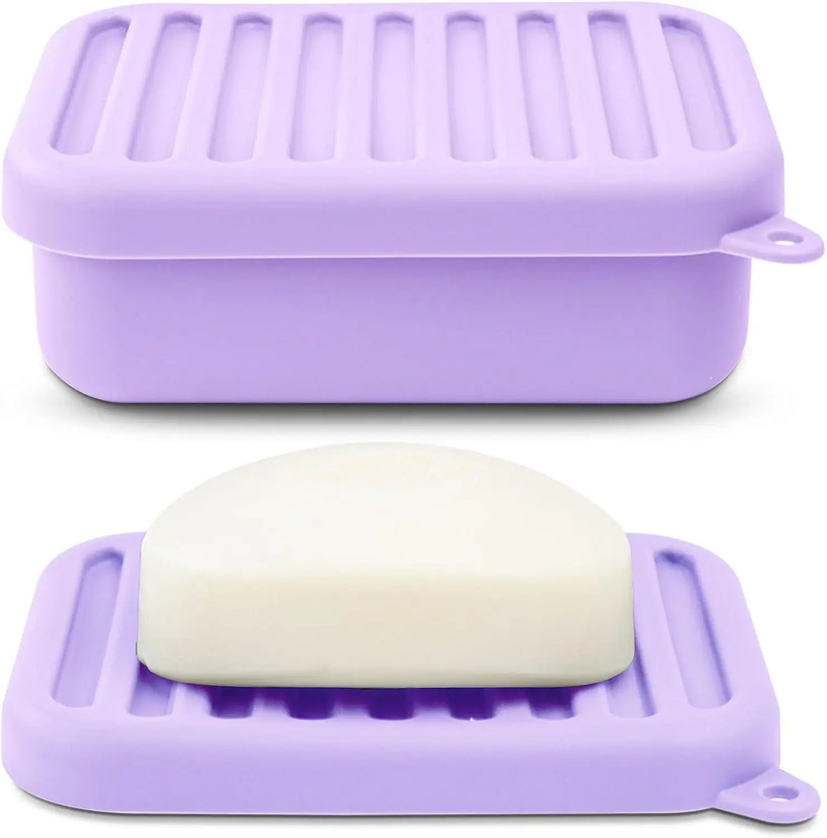 Portable Silicone Travel Soap Case Leak Proof with Drainage Lid Layer Compact Bar Soap Holder Durable for Camping Gym Toiletries