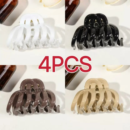1/4PCS Octopus Silicone Claw Clip,Super-safe Head Protection,Banana Clip,Soft Flexible Jaw Clip for Women Hair Accessory