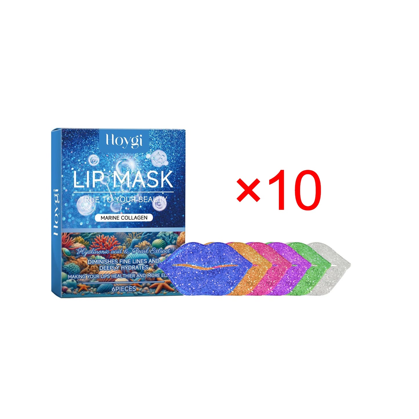 Hoygi Collagen Lip Mask Fade Lip Lines Smooth and Tender Anti-Dry Cracked Dead Skin Hydration Moisturizing Care Lip Film Patch
