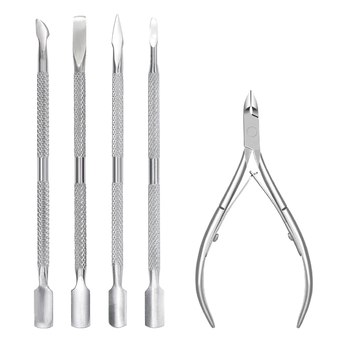 1/4/5/7Pc Professional Stainless Steel Nail Care Tools Double Head Cuticle Pusher Cuticle Nipper Nail Cuticle Remover Accessorie