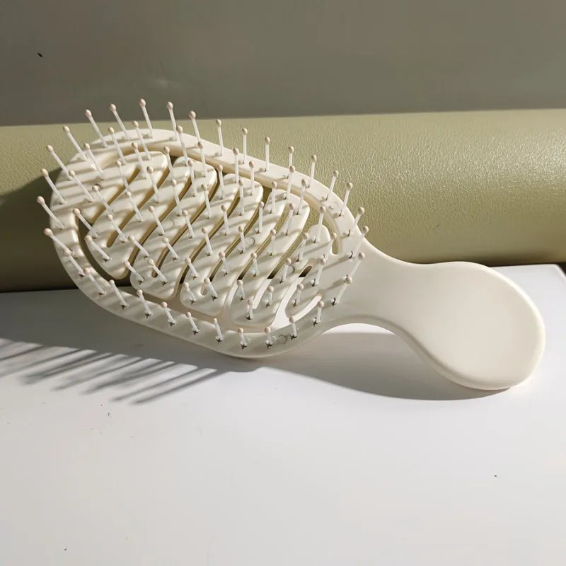 Mini Travel Brush Compact Pocket Design with Durable ABS Plastic Handle and Gentle Nylon Bristles for Dry and Wet Hair