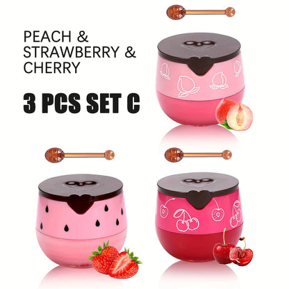 Lip Mask Honey Pot, Moisturizing Lip Mask with Brush, Lip Sleeping Mask Overnight, Hydrating Lip Balm, Lip Mask Propolis