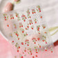 Pink Pudding Cherry Bowknot Heart shaped Star Claw Print Sweet Self Adhesive 5D Nail Art Decoration Sticker Manicure Decal DIY