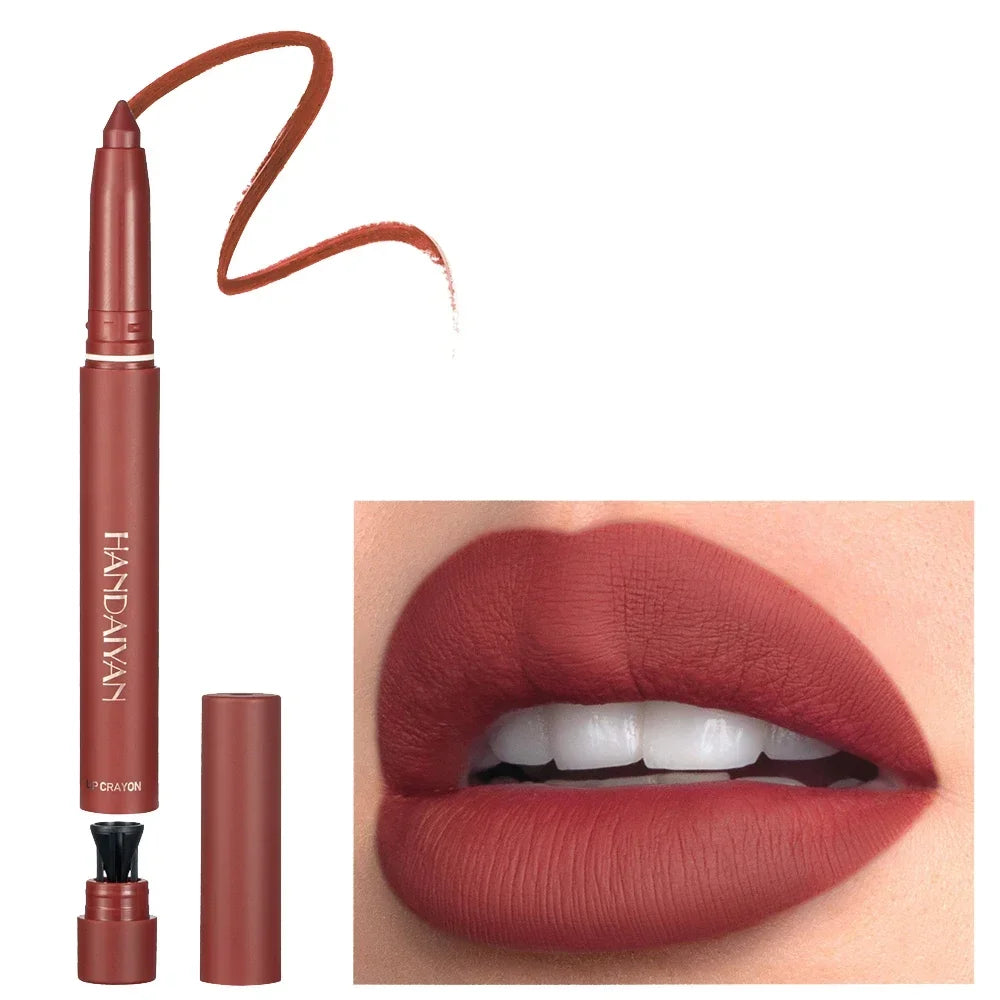 12 Colors Velvet Matte Lipsticks Waterproof Long Lasting Nude 2 IN 1 Stick on-Stick Cup Lips Makeup Tint Pen Daily Makeup Tools