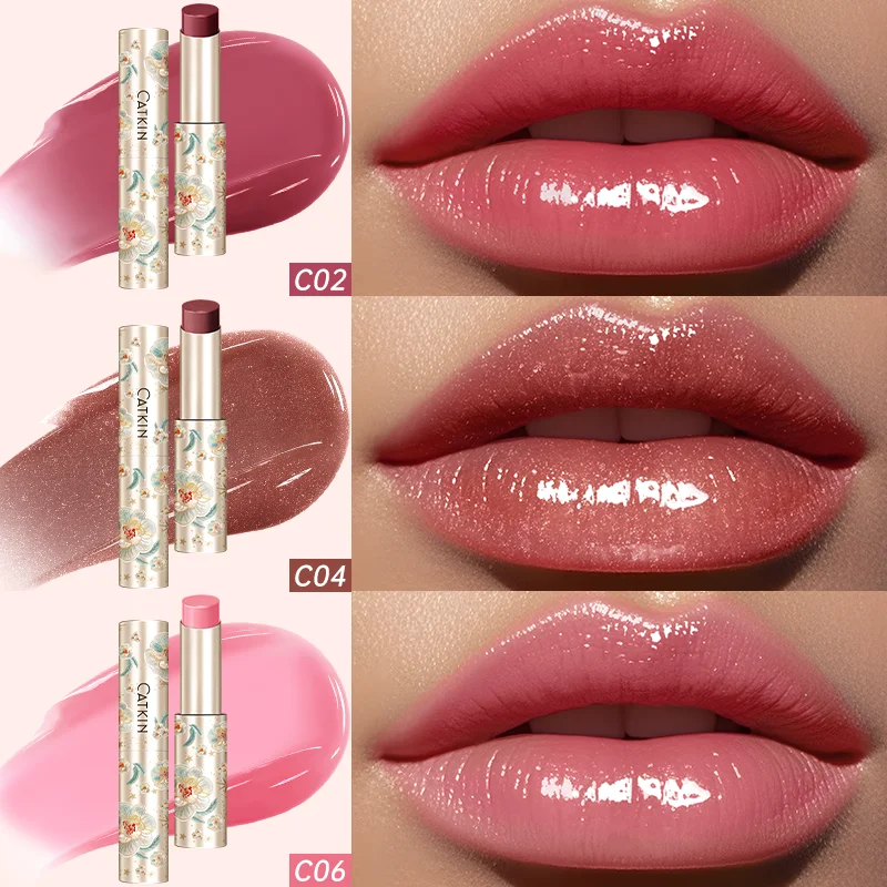 CATKIN GLOSSY LIP BALM Hydrating Lip Balm in 6 Vibrant Colors Moisturize, Protect & Soothe