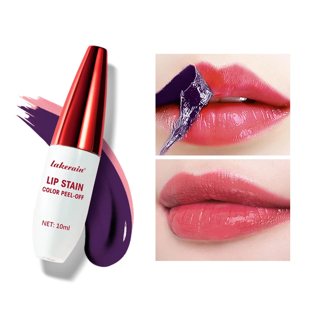 Peel Off Rose Pink Lip Gloss Matte Outline Contour Tattoo Lip Stain Waterproof Transfer Resistant Tear Off Natural Lip Tint