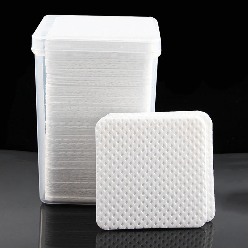 200 PCS Cleaning Cotton Pads Paper Cotton Wipes Eyelash Glue Remover Wipes Cleansing Cotton Nails Art Polish Makeup Clean Pads