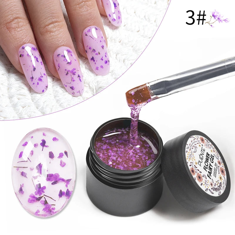 PUENTE Pearl Color Builder Nail Gel Polish Hema Free Shell Thread Glitter Nail Extension Semi-Permanent Construction Gel Varnish